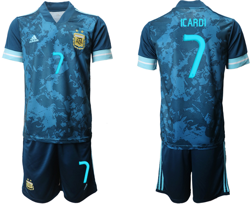 Cheap Men 2021 National Argentina away 7 blue soccer jerseys